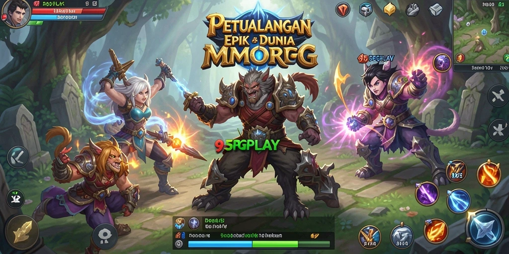 Tampilan gameplay epik dari 95PGPLAY yang menyajikan pertempuran seru.
