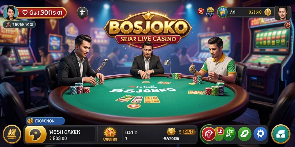 Gameplay seru di BOSJOKO dengan dealer langsung.