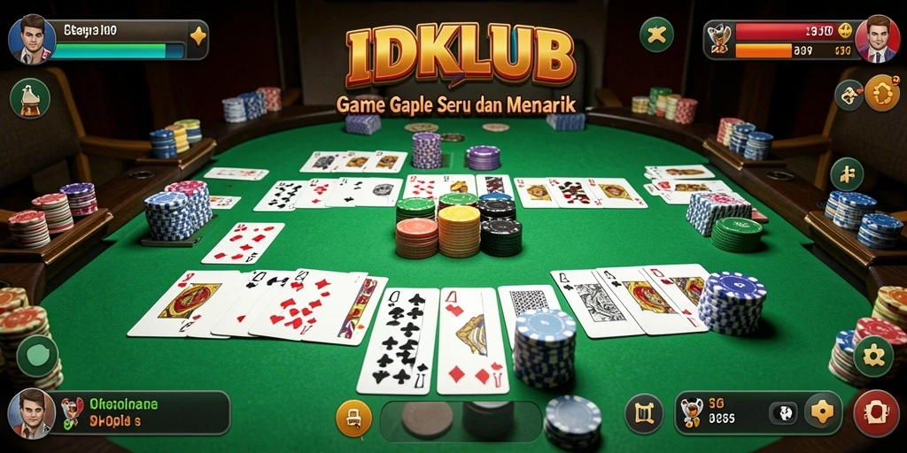Tampilan seru gameplay Gaple di IDKLUB yang menghibur.