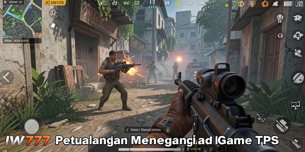 Tampilan gameplay seru dalam aksi tembak-menembak IW777.