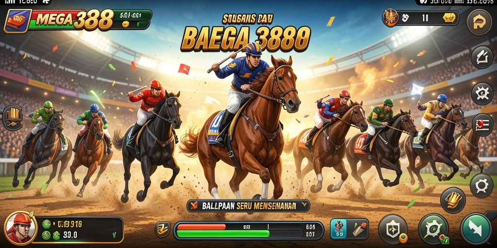 Tampilan gameplay Racing menegangkan dalam MEGA388.